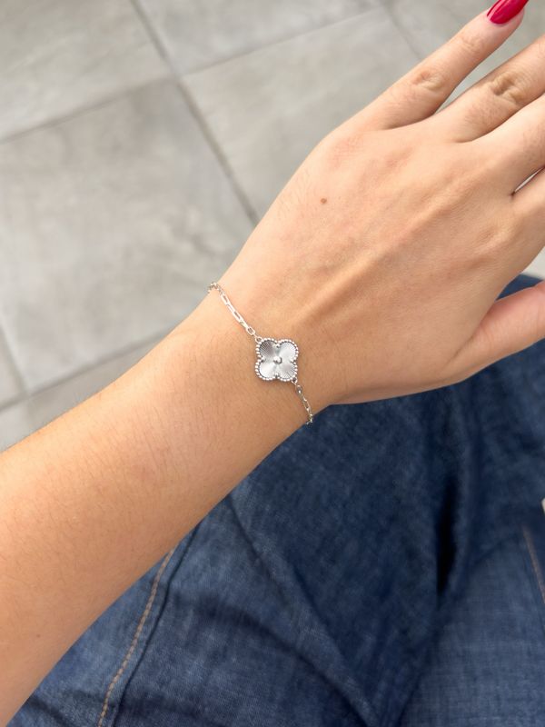 Pulsera Trébol Plata 925 Inspirada en Van Cleef – 18cm