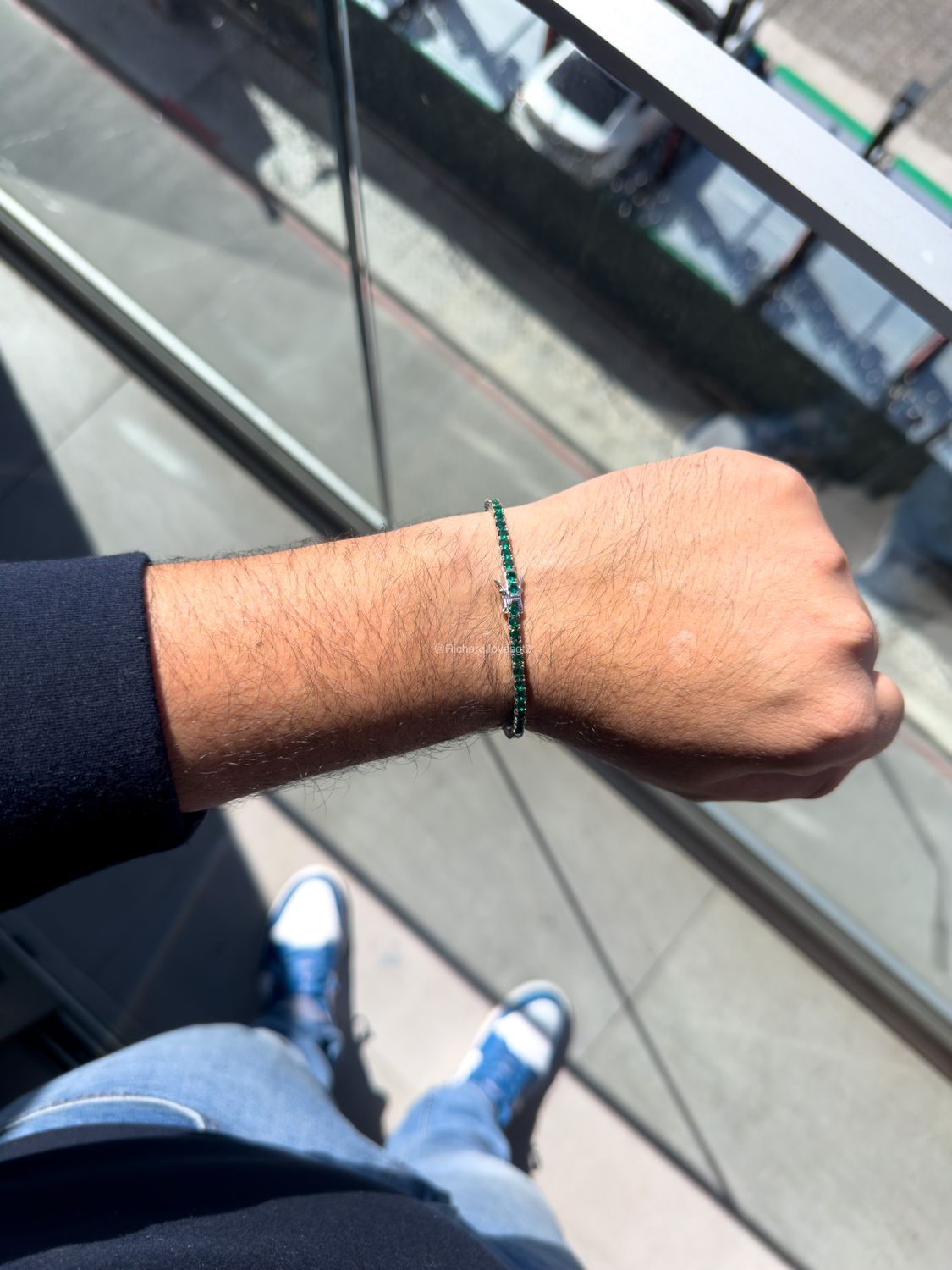 Pulsera Tennis 3mm de Plata 925 con Zirconias Color Esmeralda | Unisex