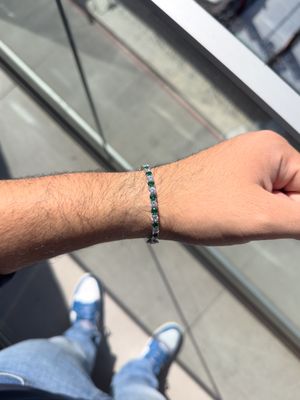 Pulsera Tennis 4mm de Plata 925 con Zirconias Blanco y Esmeralda | Unisex