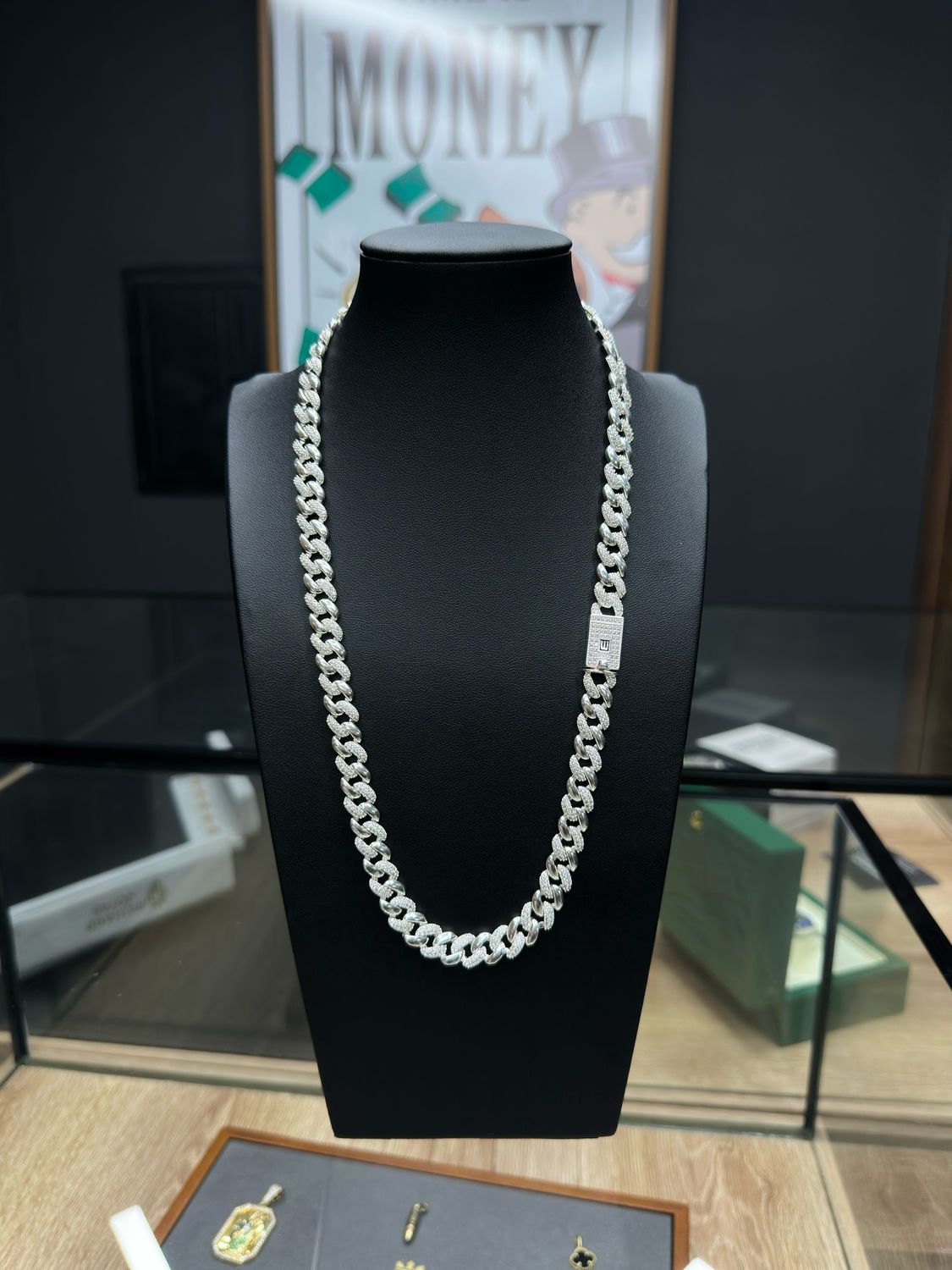 Cadena Mónaco de Plata Italiana 925 Diamantada | 1cm – 55cm