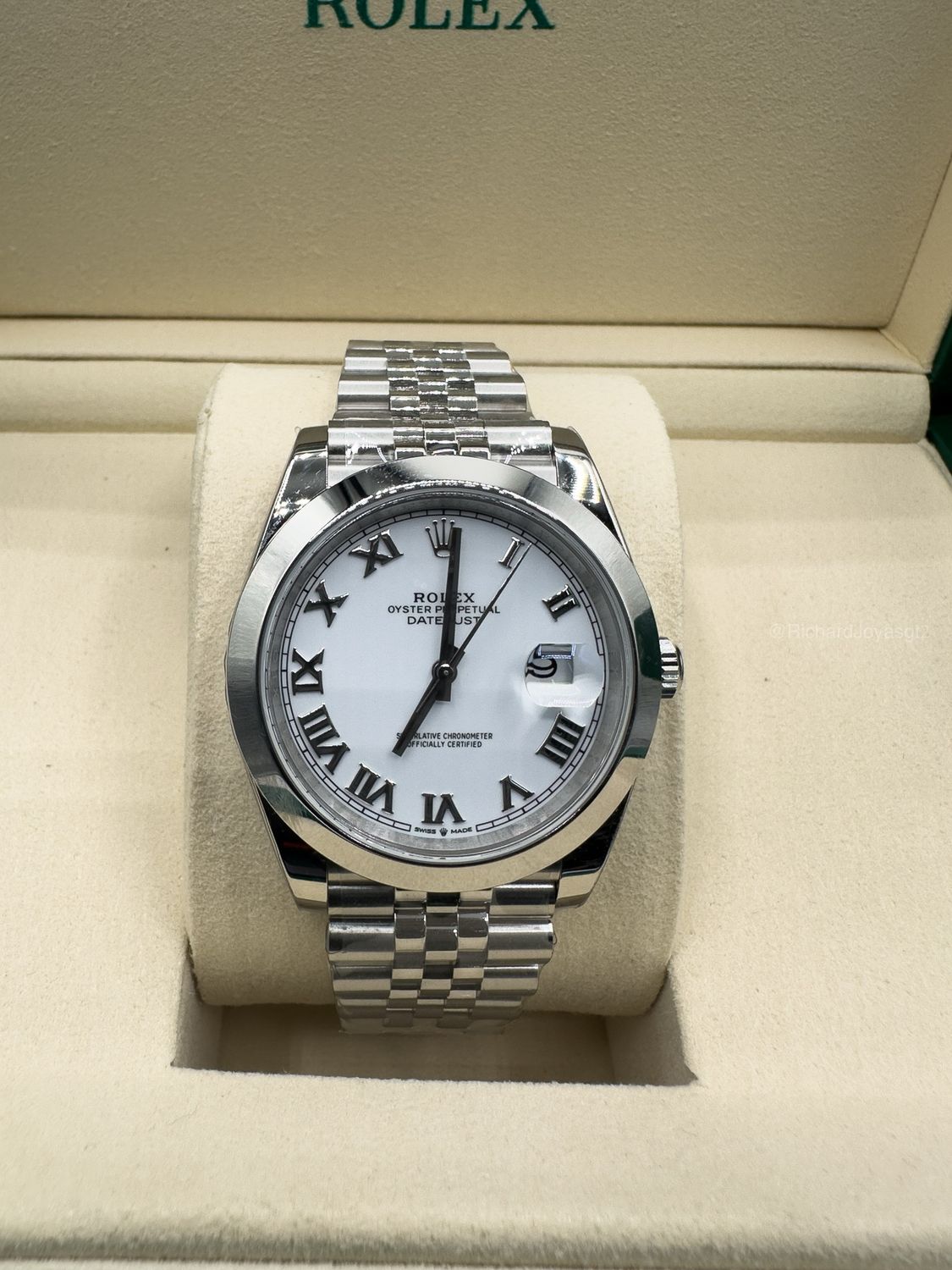 Rlex Datejust 41mm Esfera Blanca y Números Romanos