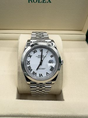 Rlex Datejust 41mm Esfera Blanca y Números Romanos