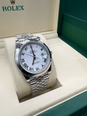 Rlex Datejust 41mm Esfera Blanca y Números Romanos