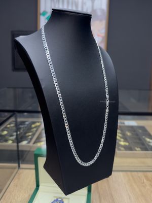 Cadena Cubana Sólida 5mm – Plata Italiana 925