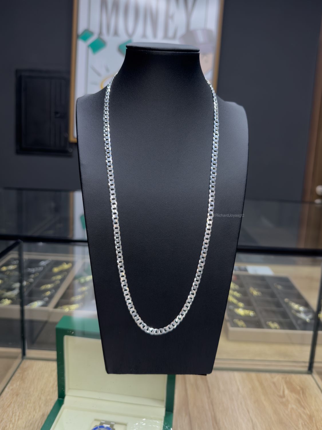 Cadena Cubana Sólida 5mm – Plata Italiana 925