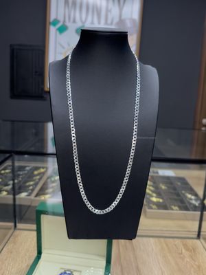 Cadena Cubana Sólida 5mm – Plata Italiana 925