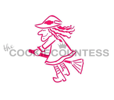 Witch on a Broom PYO Stencil by Cookie Countess Witch on a Broom PYO Stencil by Cookie Countess