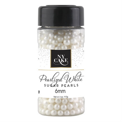Sugar Pearls - 6mm Pearlized White