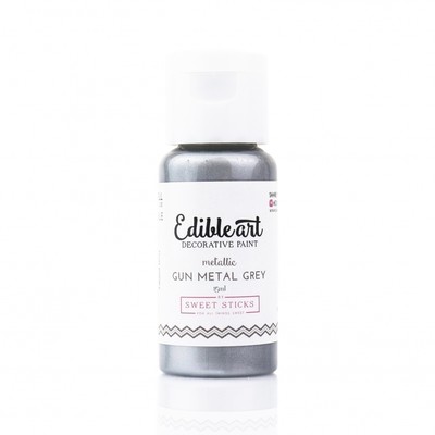 METALLIC GUN METAL GREY - Edible Art Paint 15 ml BB 01/21 METALLIC GUN METAL GREY - Edible Art Paint 15 ml BB 01/21