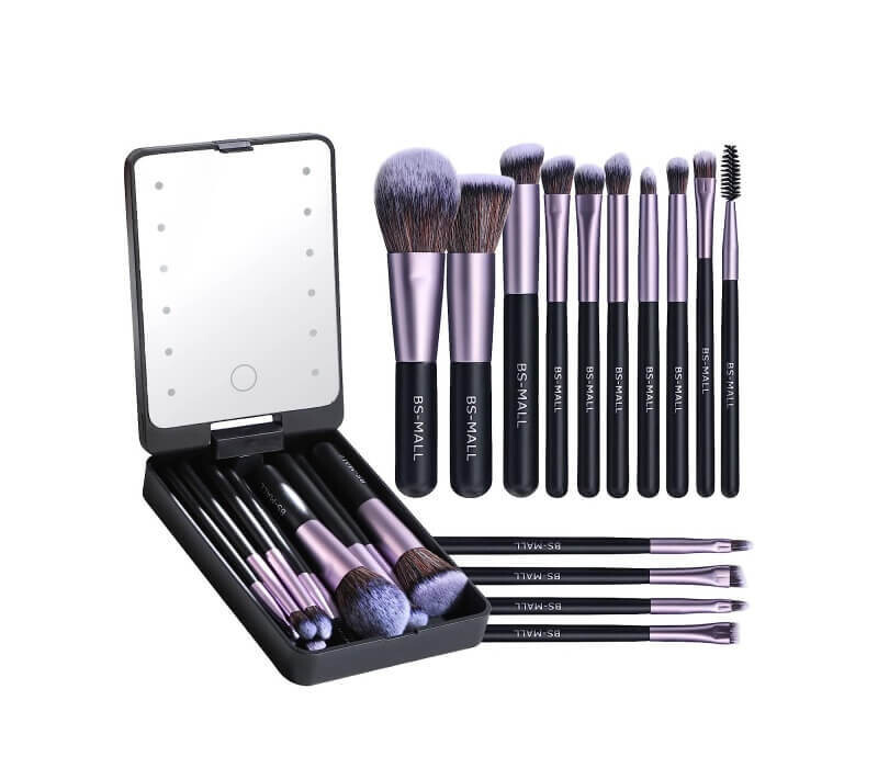 14 Brush Set + Mirror Purple y Black - BSmall