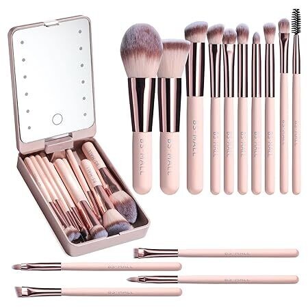 14 Brush Set + Mirror Pink - BSmall