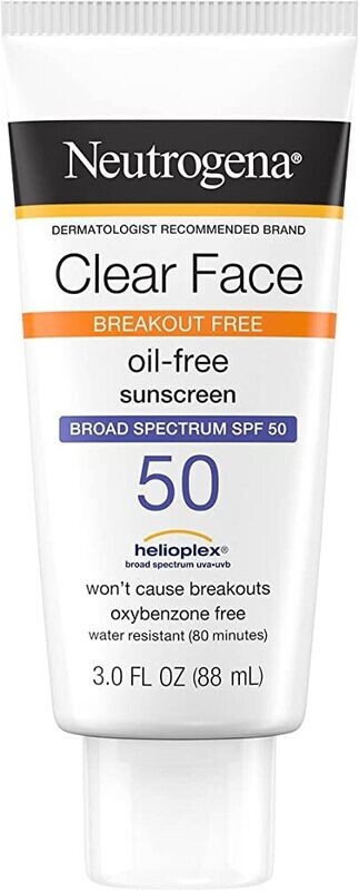 Clear Face Break-Out Free Liquid Lotion Sunscreen SPF 50 - Neutrogena