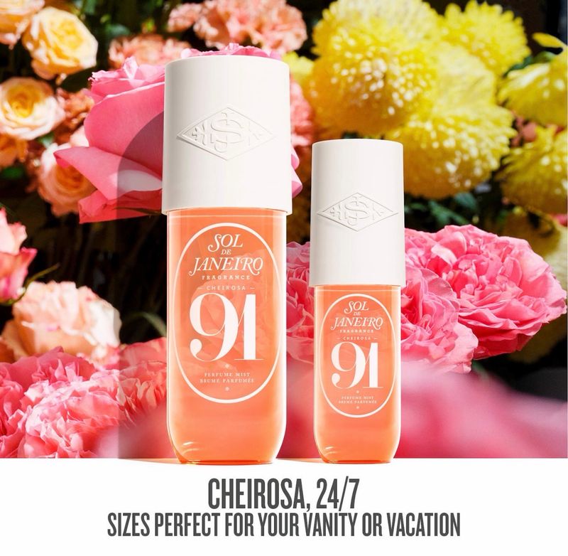 Cheirosa 91 Rosa Charmosa Body &amp; Hair Perfume Mist - 240ml - Sol de Janeiro