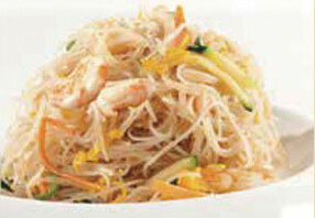 SPAGHETTI DI RISO : CON VERDURE / CON GAMBERI / CON  POLLO