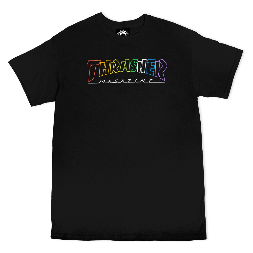 THRASHER OUTLINED RAINBOW MAG TEE
