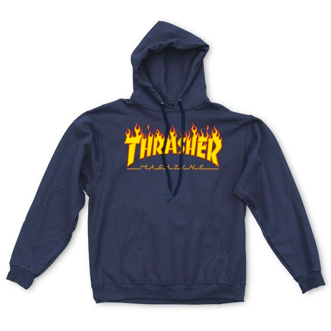 THRASHER FLAME LOGO HOOD