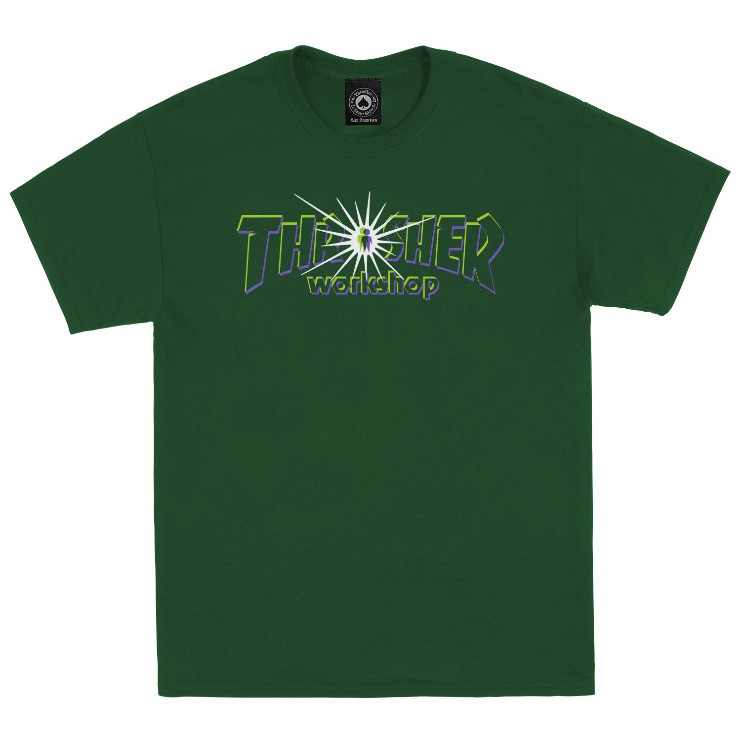 THRASHER X AWS - NOVA TEE, Colour: Green, Size: M