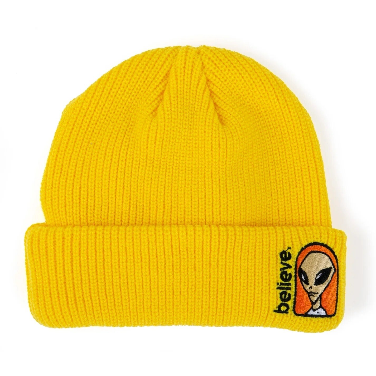 Believe Embroidered Beanie - One Size / Gold