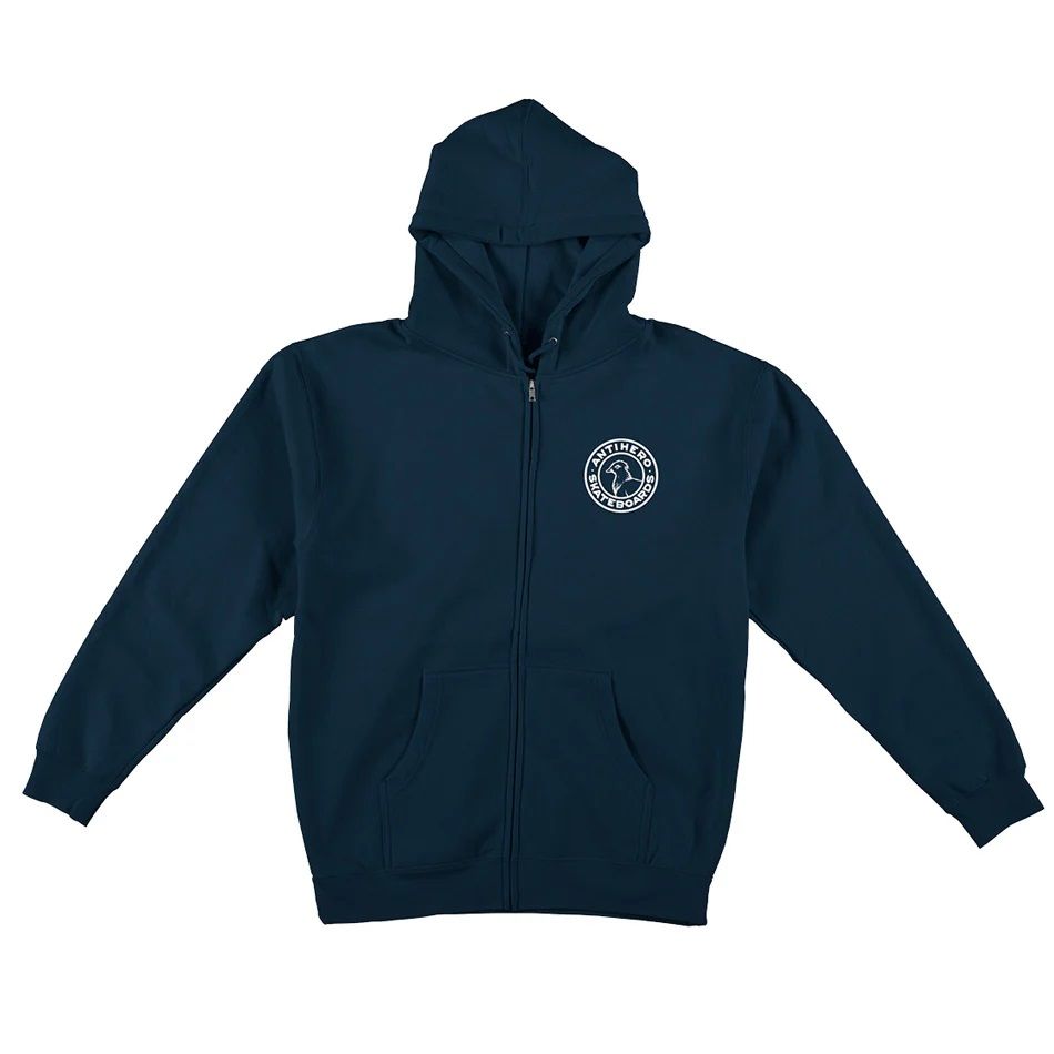 PIGEON ROUND EMB. HOODED ZIP UP SWEATSHIRT