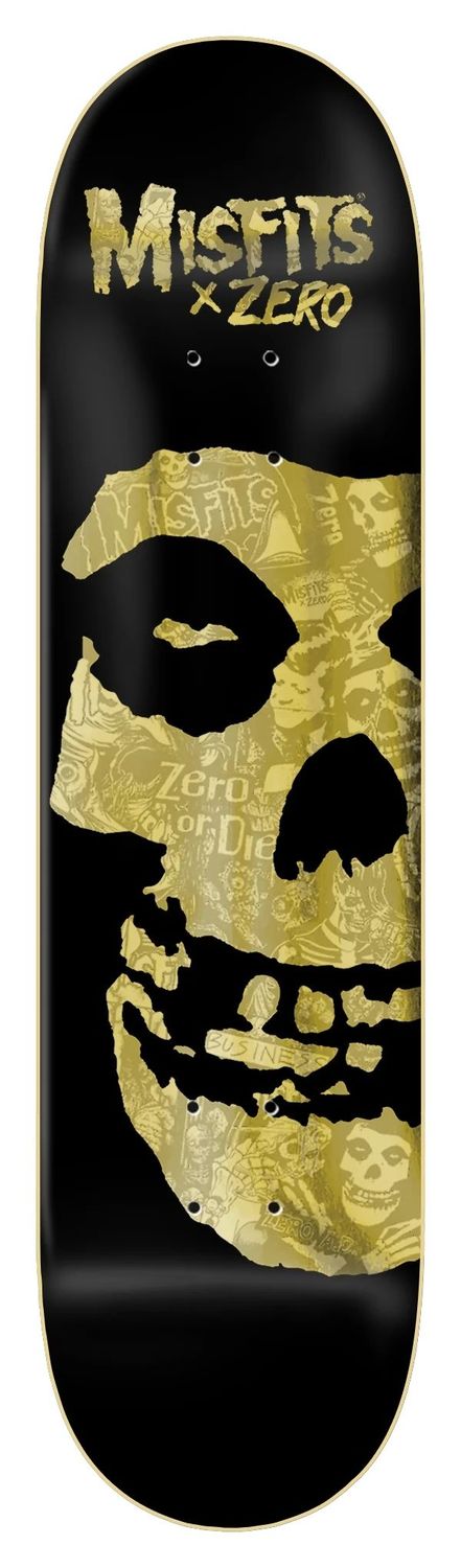 ZERO - MISFITS FIEND SKULL COLLAGE DECK 8.25&quot; - GOLD