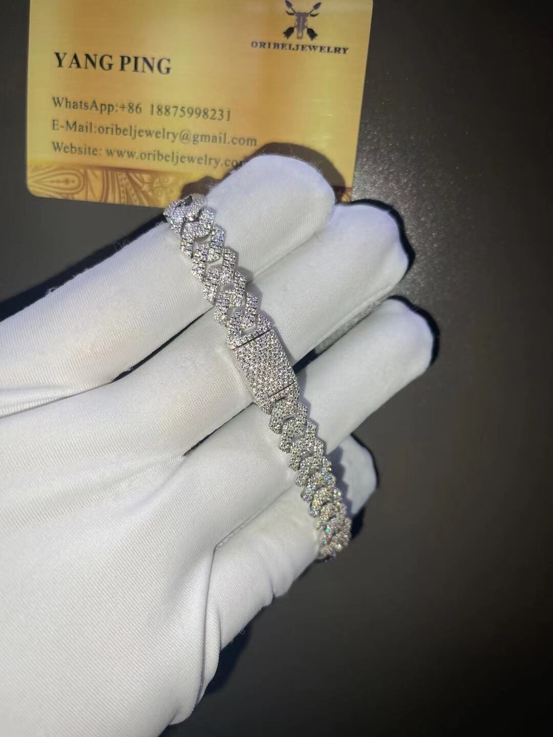 10mm Cuba chains bracelet moissanite
