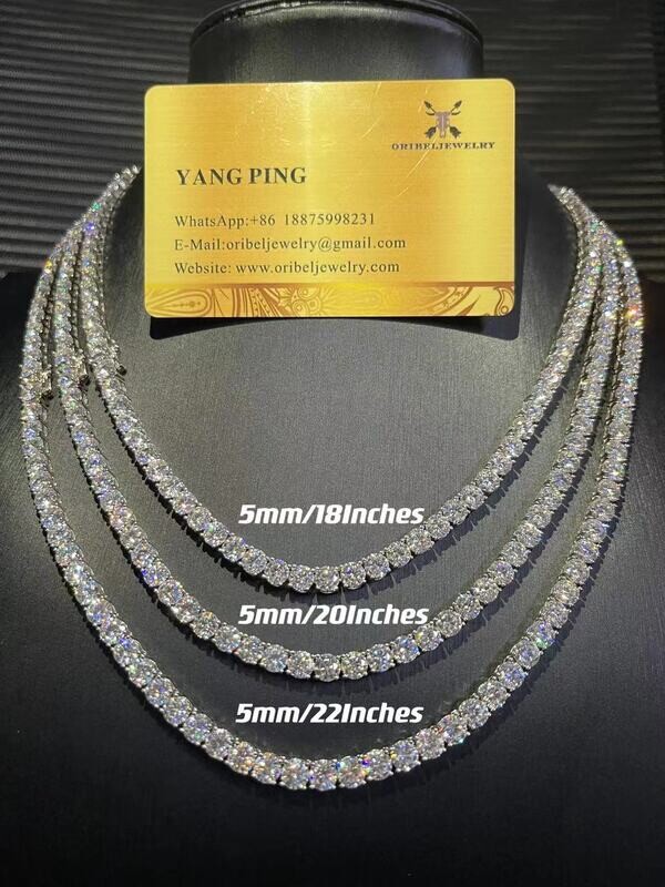 5mm  tennis chain necklace  moissanite