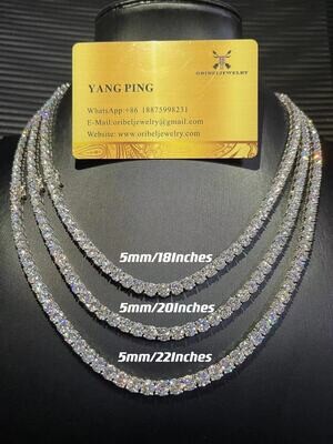 5mm  tennis chain necklace  moissanite