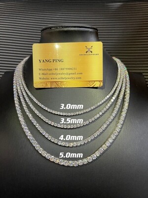 3.5mm tennis chain necklace  moissanite
