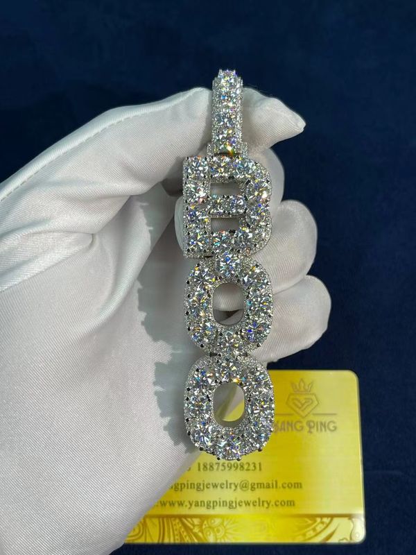 Letters pendent  moissanite