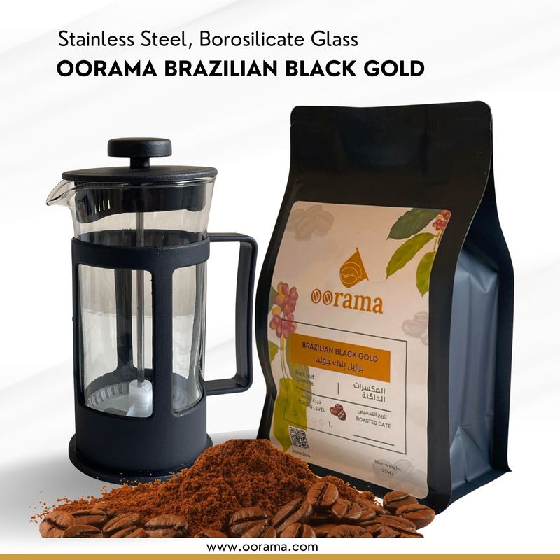 Brazilian Black Gold coffee with French Press Pot