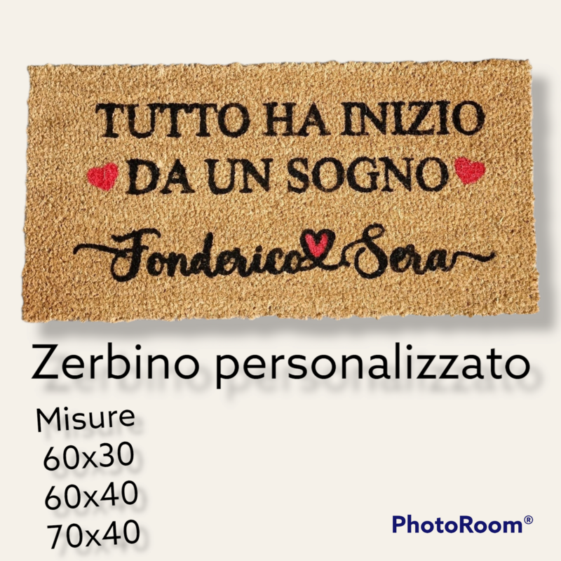 Zerbino Personalizzato Con frase e nomi 
