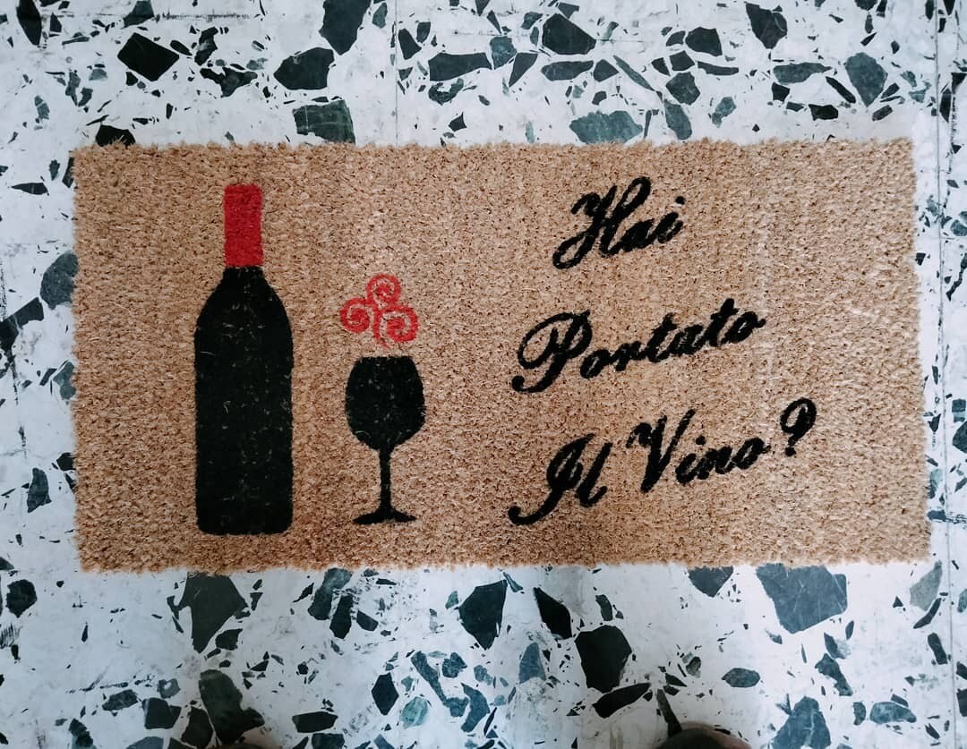 Spero che tu abbia portato zerbino per vino, regalo divertente, zerbino per  vino, zerbino di benvenuto all'aperto, zerbino personalizzato  personalizzato, regalo per cliente agente immobiliare di alcol -  Italia