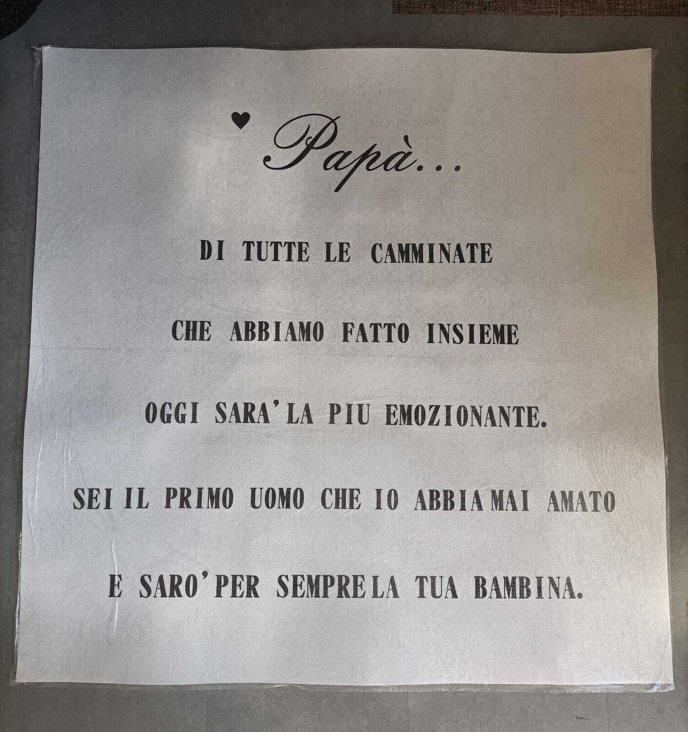 Tappeto per matrimonio con dedica per papà