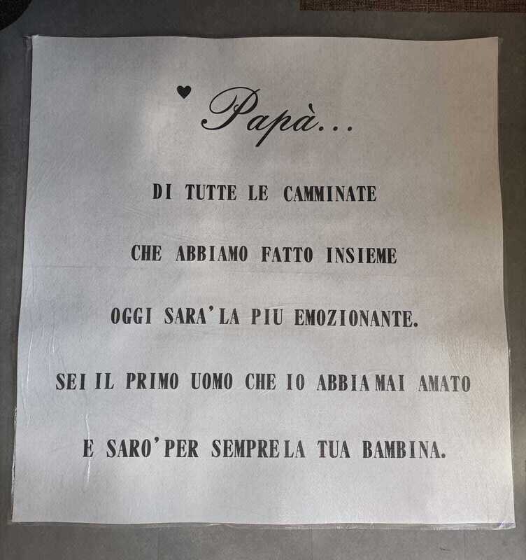 Tappeto per matrimonio con dedica per papà