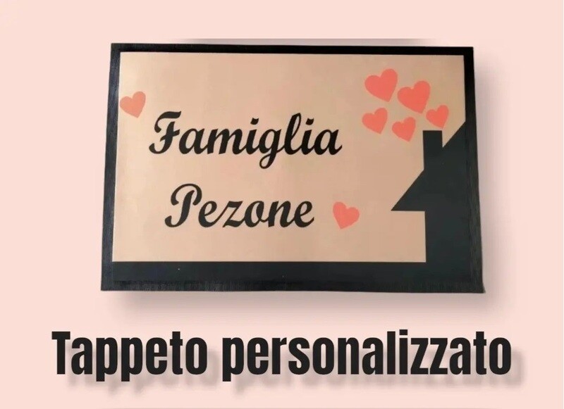Zerbino Tappeto Personalizzato Asciugapasso con casetta