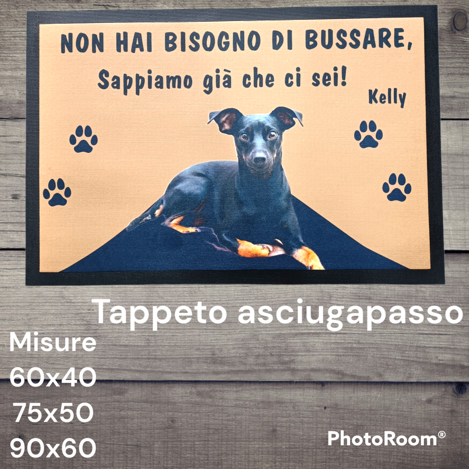 Zerbino personalizzato con foto del tuo cane