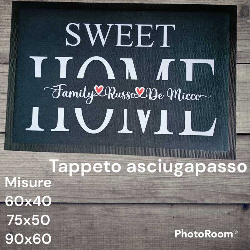 Zerbino Tappeto Personalizzato Asciugapasso Modello home sweet home