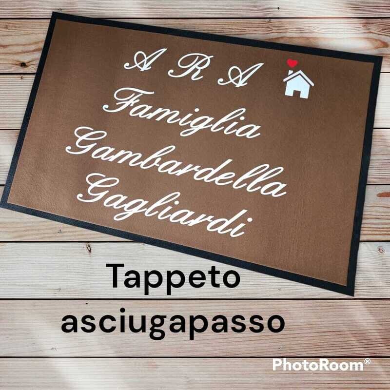 Zerbino Tappeto Personalizzato Asciugapasso  cognomi