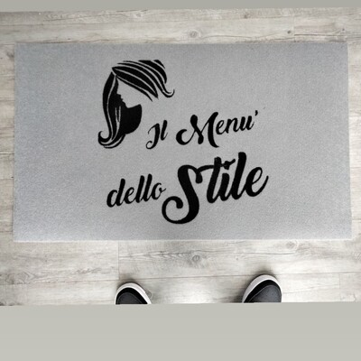 Zerbino Tappeto personalizzato intarsiato con logo 100x50