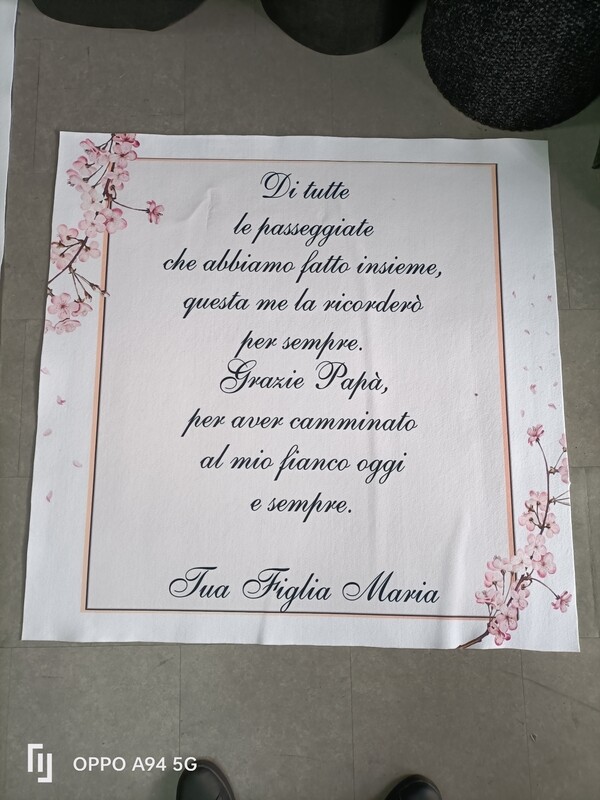 Tappeto  Personalizzato per matrimonio con decorazioni