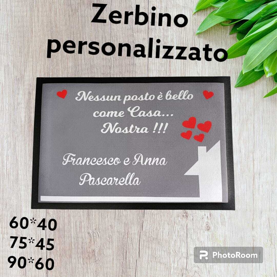 Zerbino Tappeto Personalizzato Asciugapasso con frase e Nomi