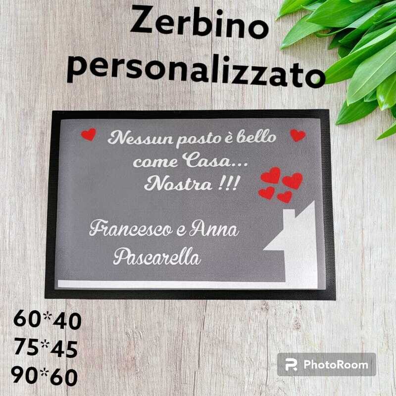 Zerbino Tappeto Personalizzato Asciugapasso con frase e Nomi