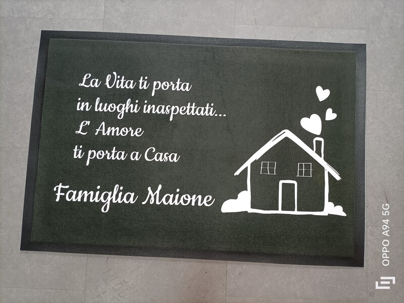 Zerbino Tappeto Personalizzato frase 