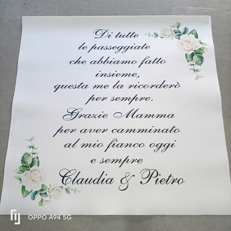 Tappeto  Personalizzato per matrimonio con decorazioni