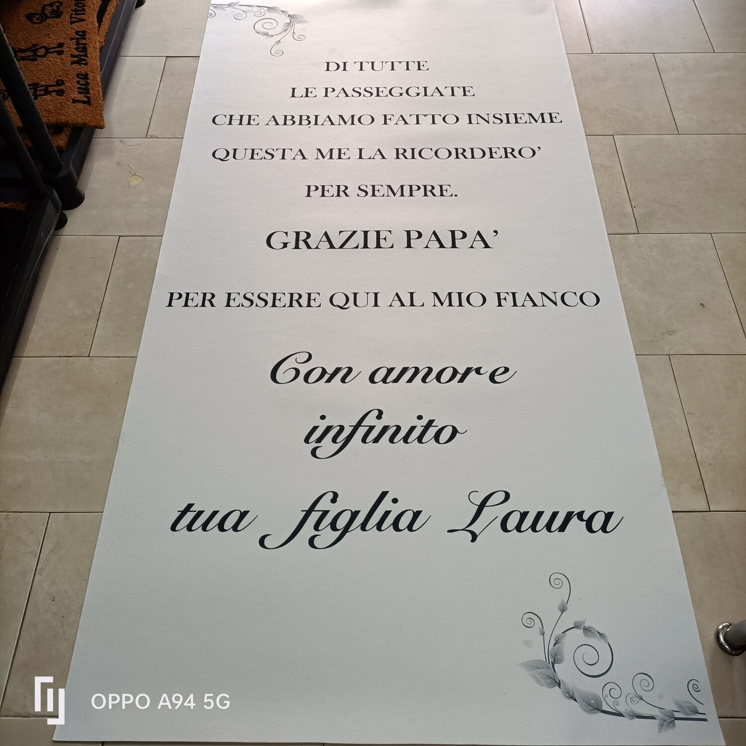 Tappeto  Personalizzato per matrimonio con decorazioni