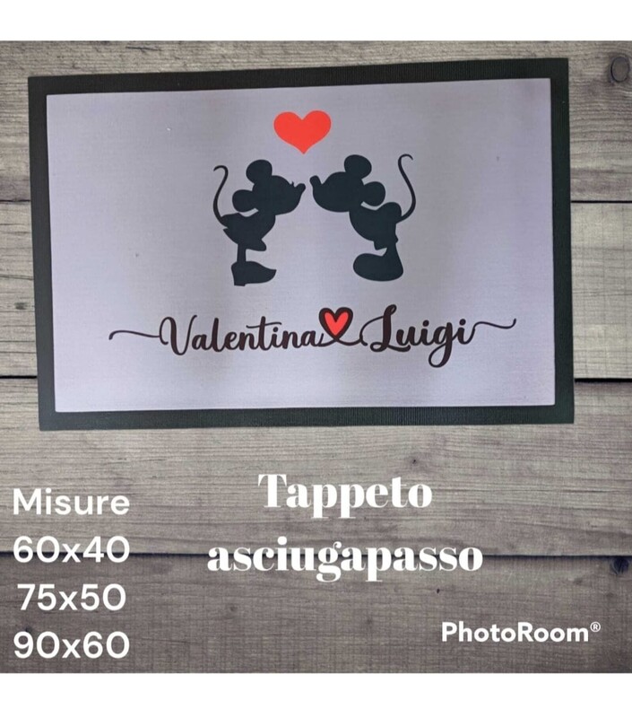 Zerbino Tappeto Personalizzato topolini Disney Asciugapasso 