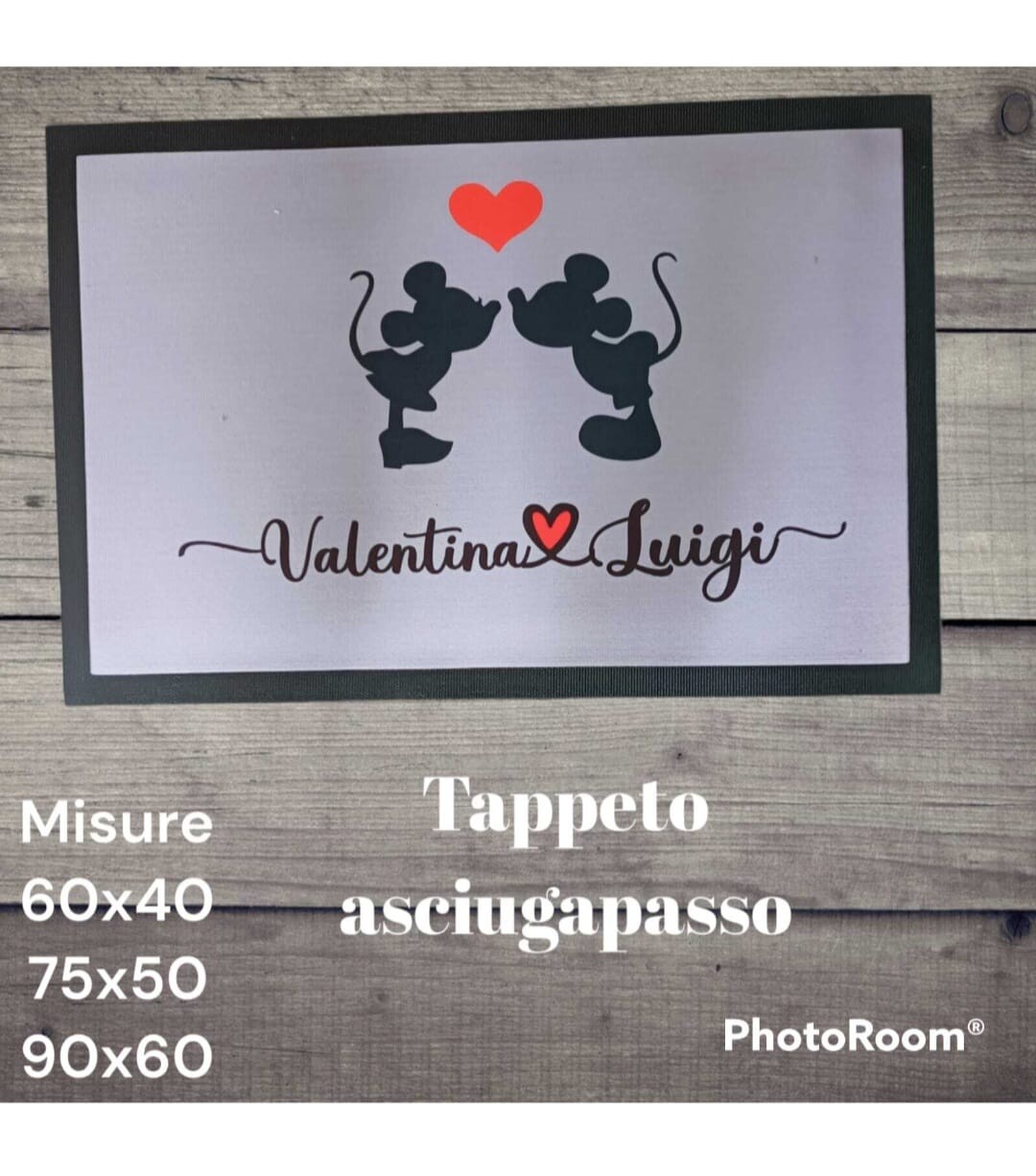 Zerbino Tappeto Personalizzato topolini Disney Asciugapasso 