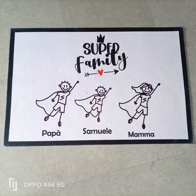 Tappeto personalizzato stampato modello super famiglia 