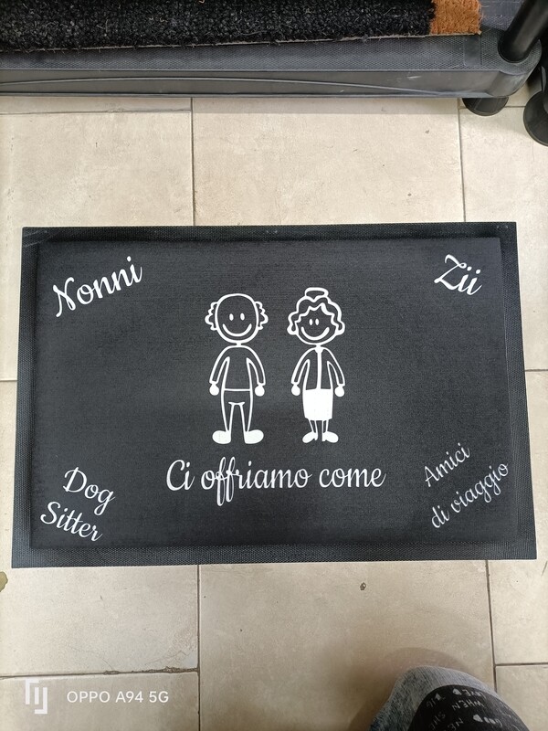Zerbino Tappeto Personalizzato Nonni tutto fare 