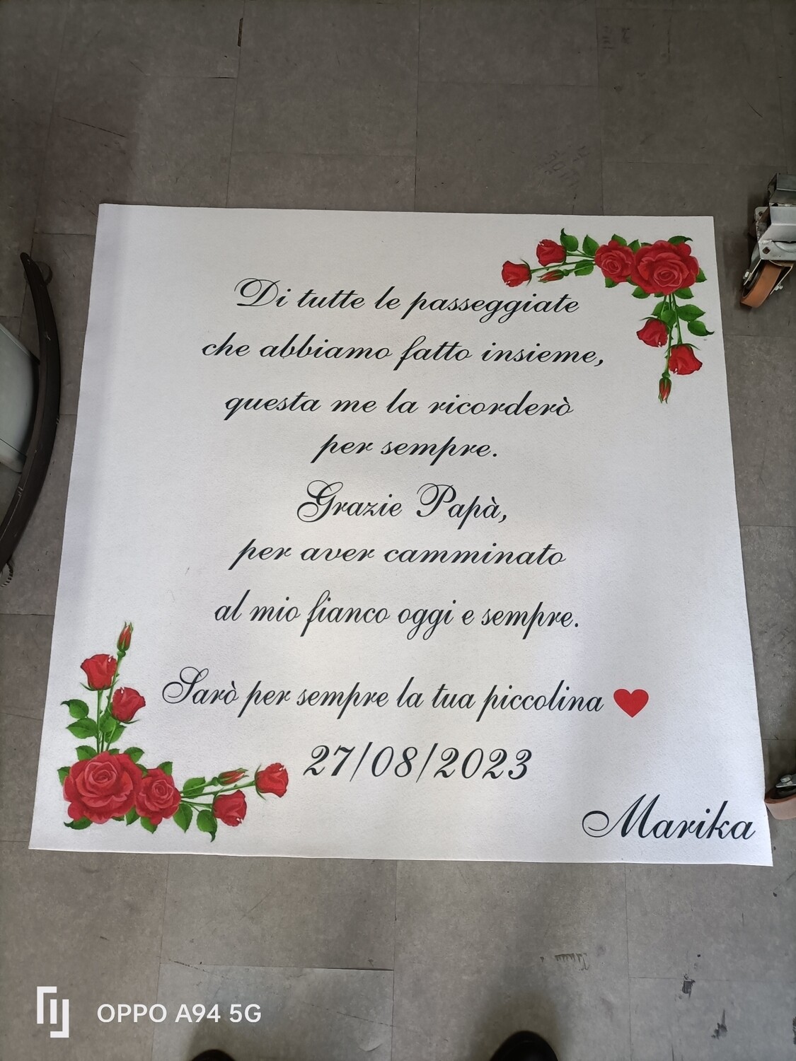 Tappeto  Personalizzato per matrimonio con decorazioni